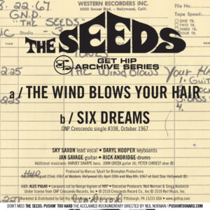 The Seeds – The Wind Blows Your Hair / Six Dreams (7" Vinyl)