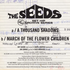 The Seeds – A Thousand Shadows / March Of The Flower Children (7" Vinyl)