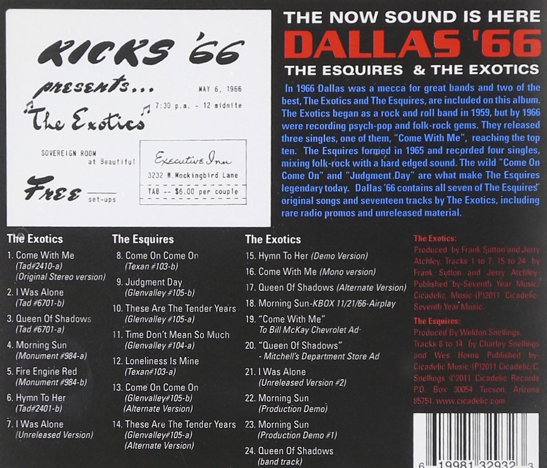 The Esquires & The Exotics / DALLAS '66, The Now Sound Is Here (CD)