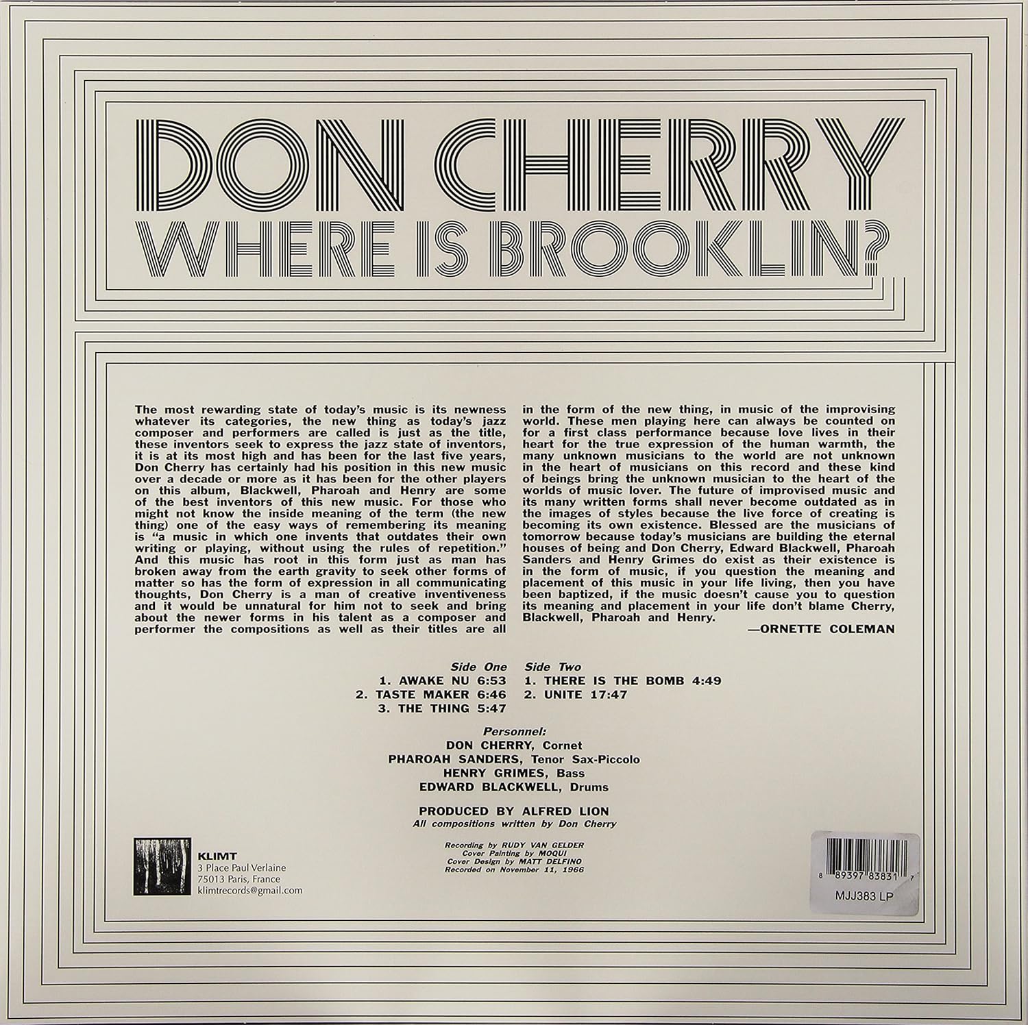 Don Cherry / Where Is Brooklyn? (Vinyl LP)