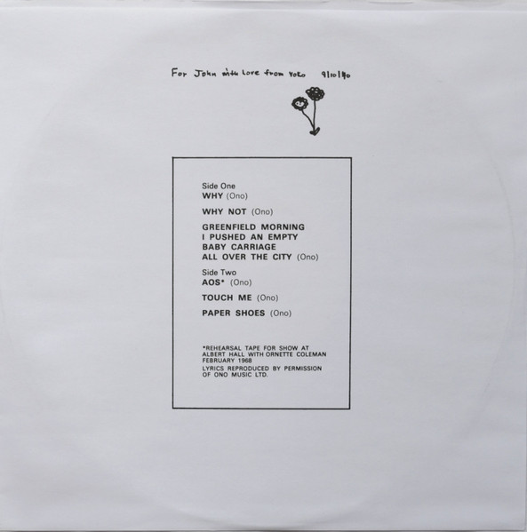 Yoko Ono / Plastic Ono Band – Plastic Ono Band (Vinyl LP)